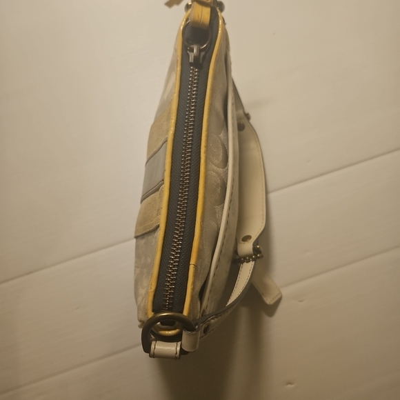 Coach Metallic Silver Monogram Baguette Demi Bag 2182 purse Y2K - Picture 13 of 16